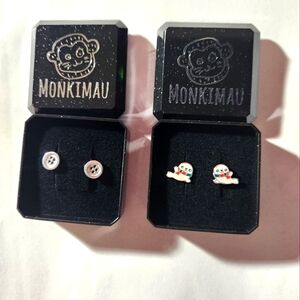 Set of 2 sterling silver monkimau earrings
